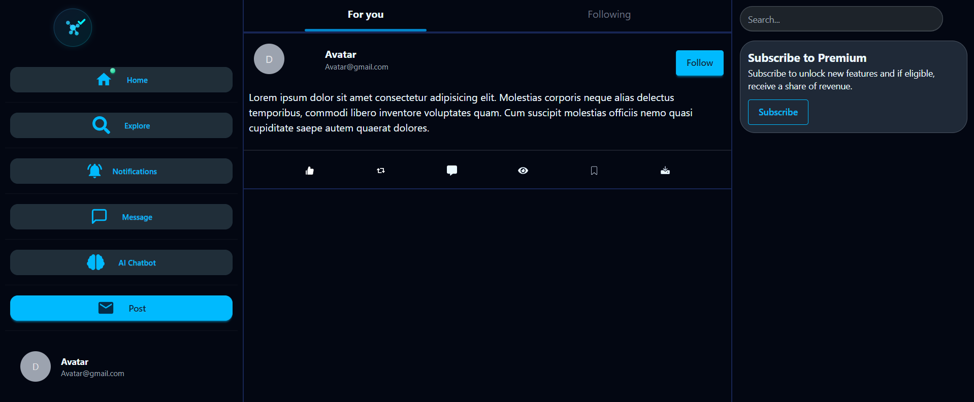 Social Media App with AI